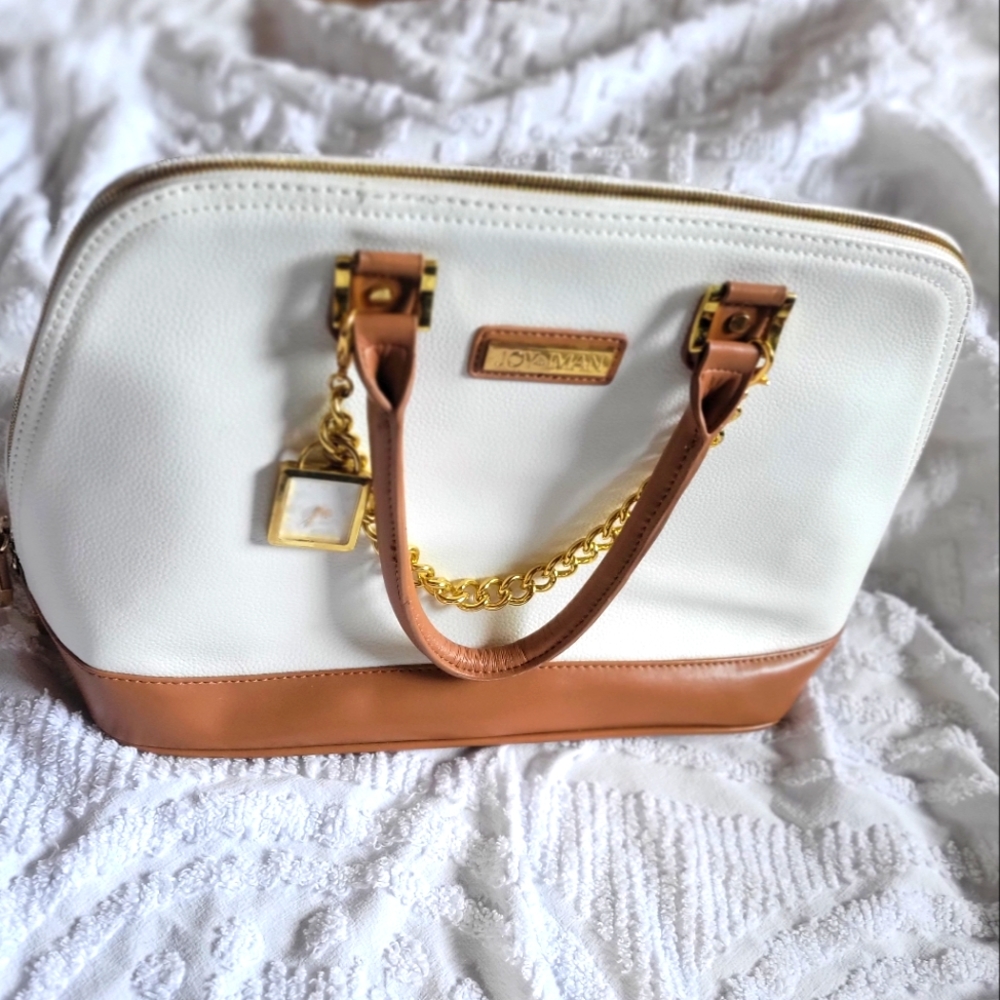 Joy & Iman | Leather bag | brown interior | gold hardware | Stopwatch